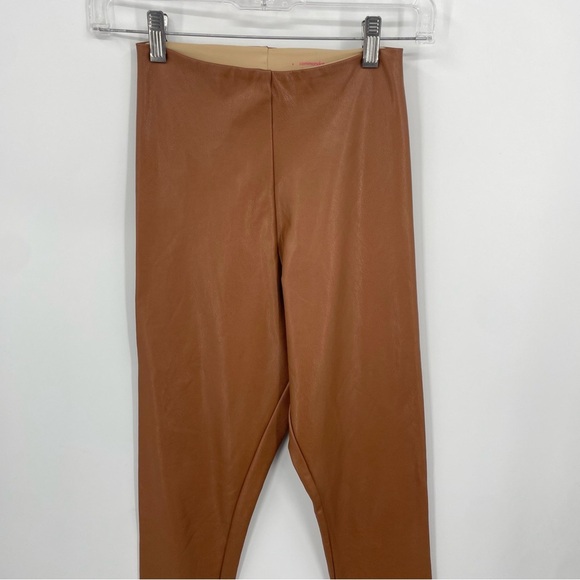 Commando Perfect Control Faux Leather Leggings Cocoa Brown Sz S - Picture 2 of 8